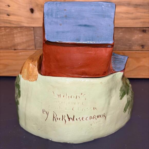 Rick Wisecarver Vintage Old Mill Cookie Jar Folk Art Americana Rustic Pottery - Picture 4 of 9